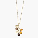 Artfully Placed Triangular Multicolored Gemstones Linked To a Gold Necklace