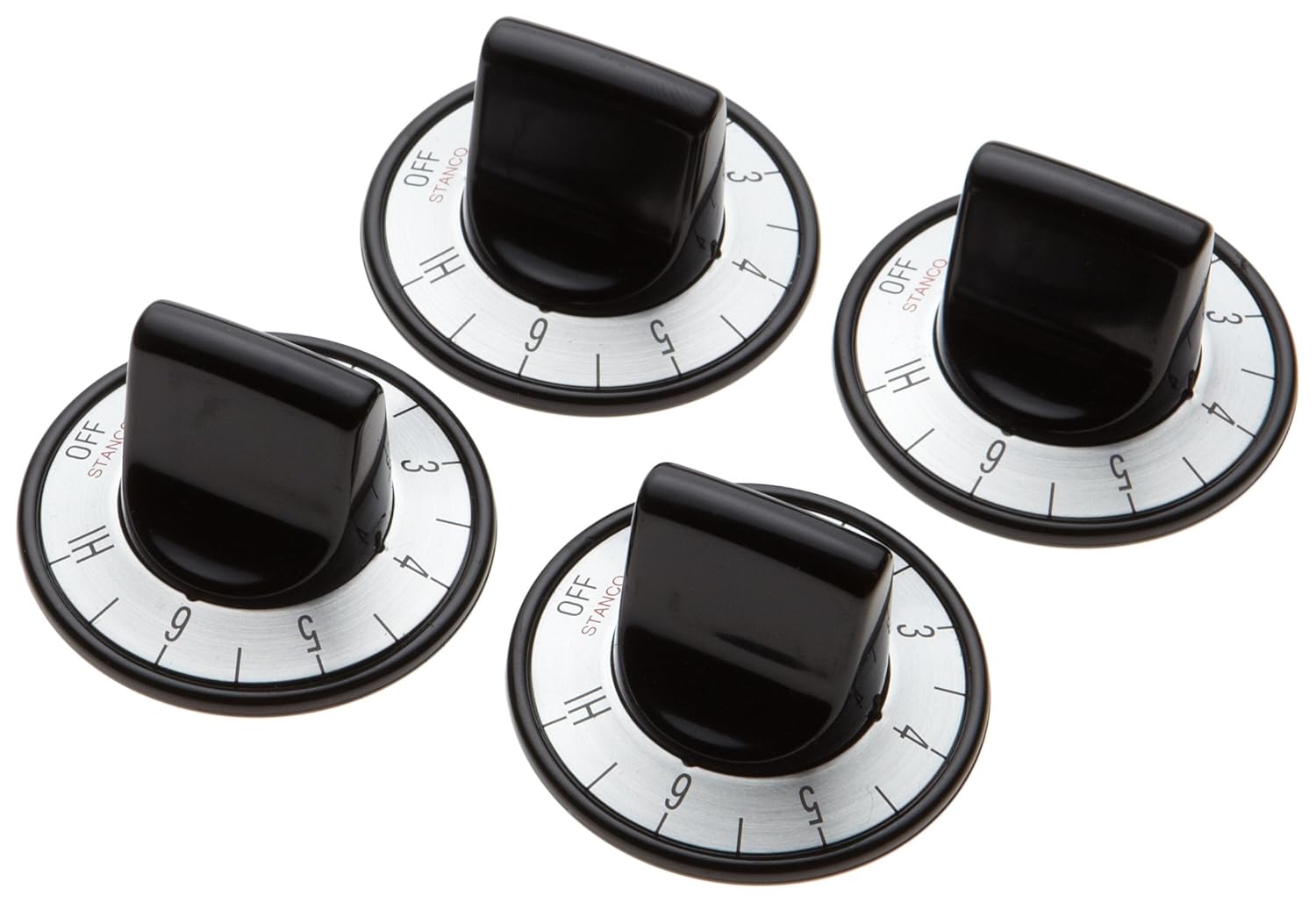 Stanco 4 Pack Universal Electric Range Stove Knobs Black New Free