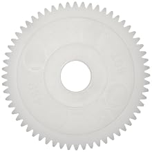 Smallparts Spur Gear, 20 Degree Pressure Angle, Polyoxymethylene, Inch, 48 Pitch
