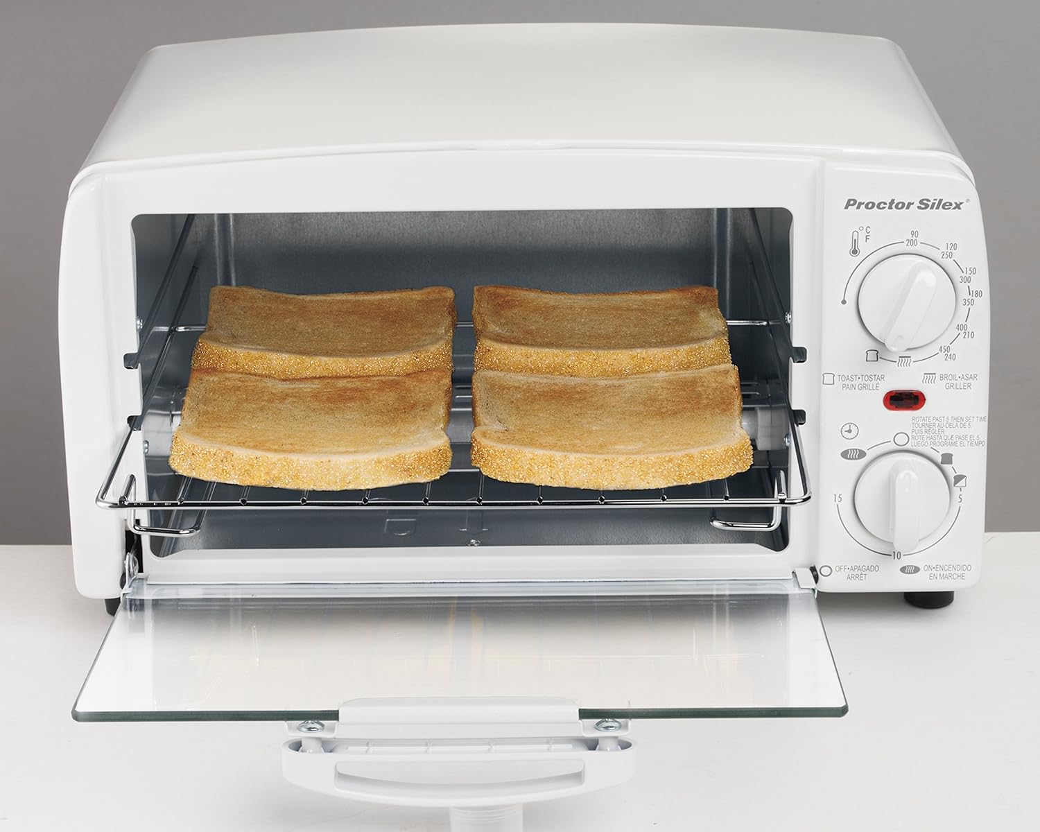 Proctor Silex 4 slice Toaster Oven, White , New, Free Shipping eBay