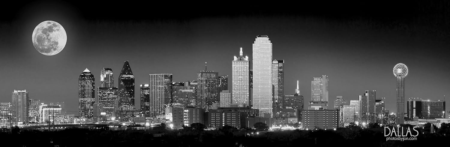 Amazon.com: Dallas Skyline NIGHT Black and White FOUR STYLES BW 12 ... Amazon.com: Dallas Skyline NIGHT Black and White FOUR STYLES BW 12 ...