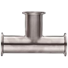 Parker Sanitary Tube Fitting, Stainless Steel 304, Tee, 1-1/2" Tube OD