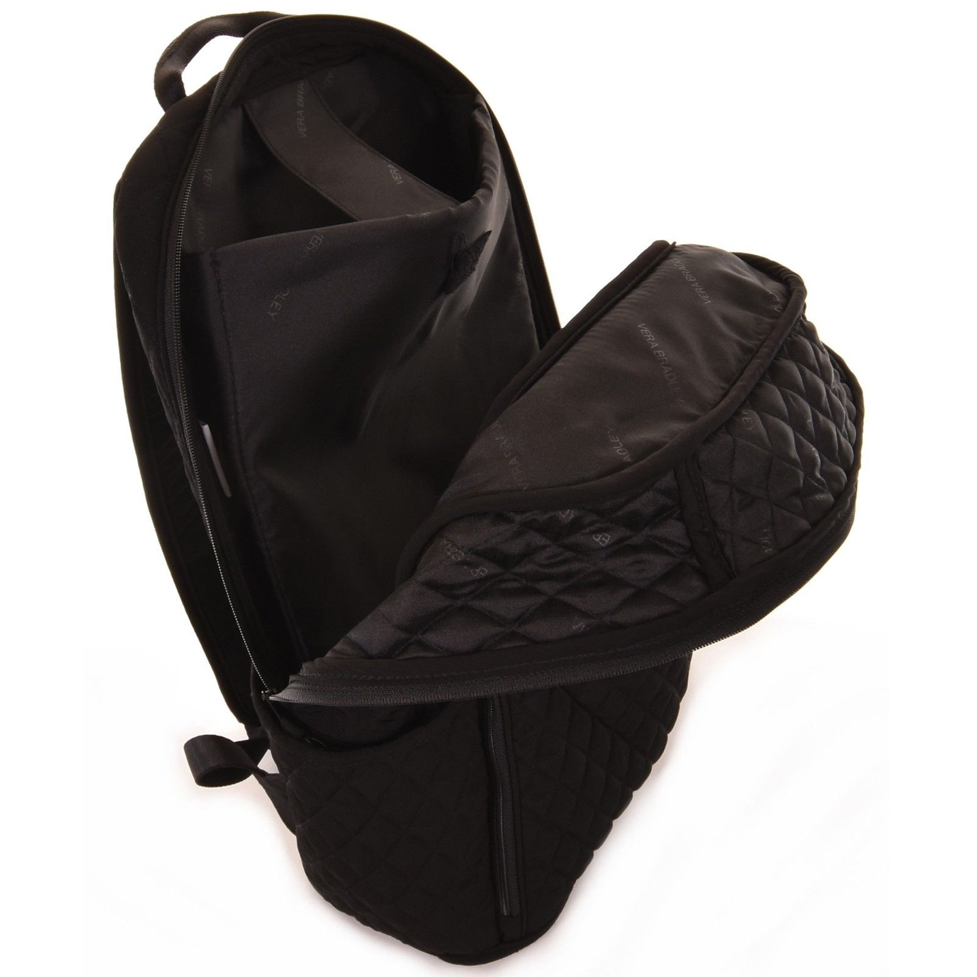 vera bradley black microfiber backpack