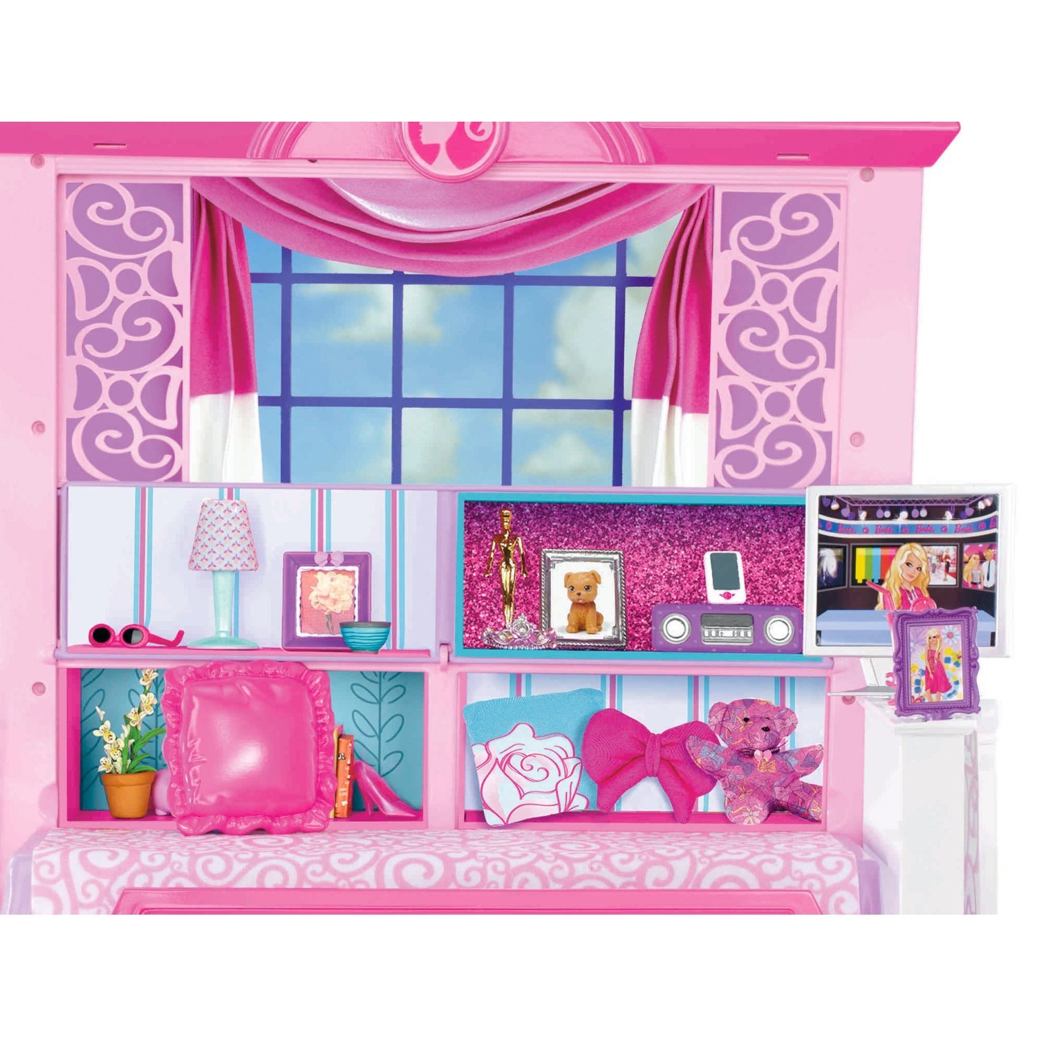 Barbie Dolls 2 Story Glam Vacation Doll House Dollhouse Furniture