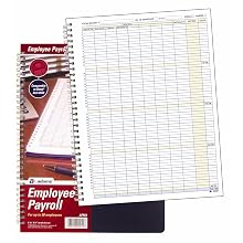 Adams Employee Payroll Record, 50 Employee Capacity, Spiral Binding, 8.5 x 11 Inches, White, (AFR51)