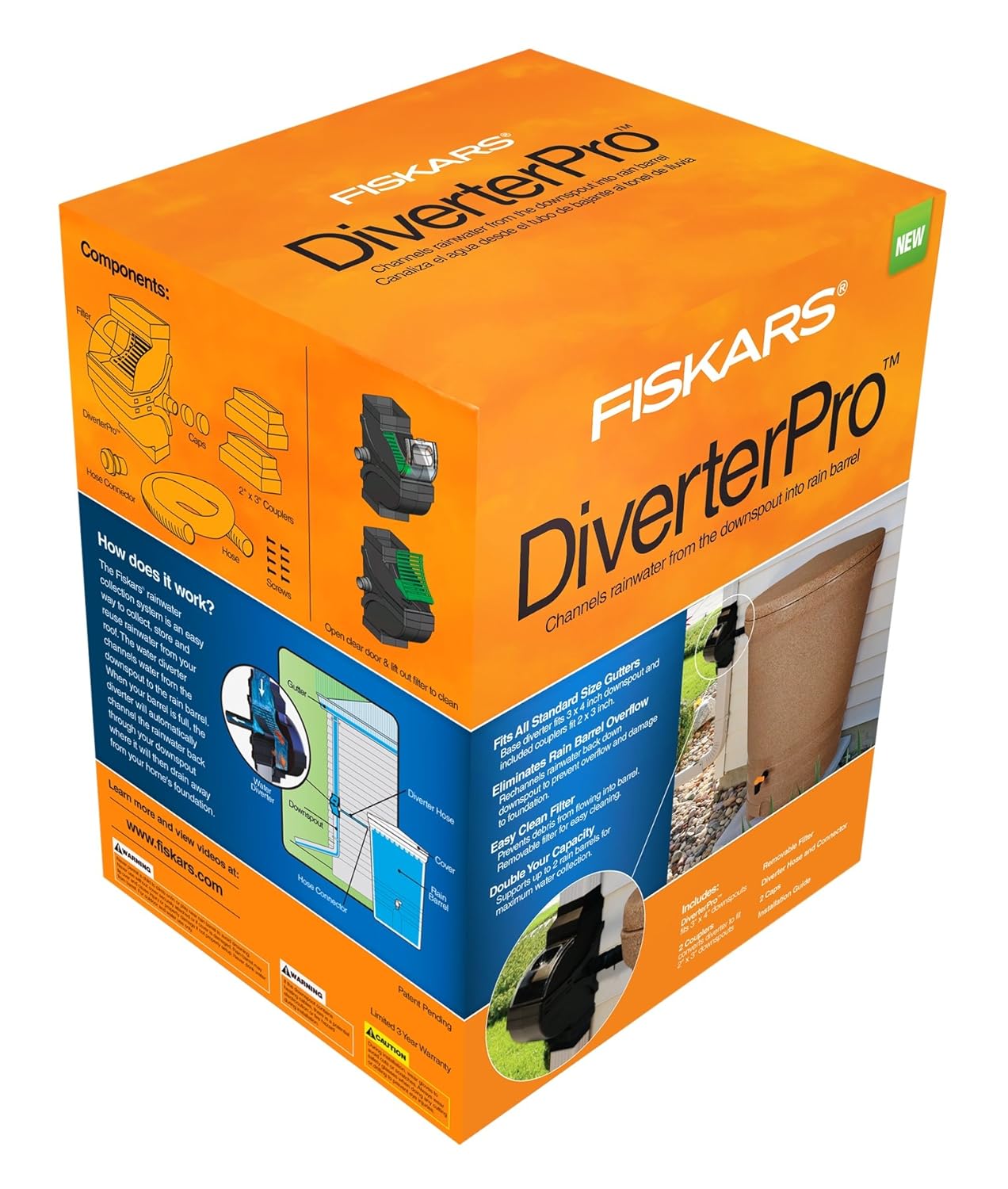Fiskars Rain Barrel DiverterPro Kit (5962) , New, Free Shipping