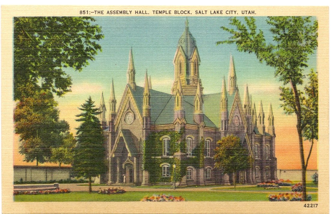 Amazon.com : 1940s Vintage Postcard - The Assembly Hall - Temple ...