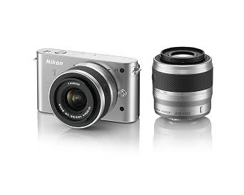 Nikon 1 J1 10.1 MP HD Digital Camera System with 10-30mm VR and 30-110mm VR 1 NIKKOR Lenses (Silver)