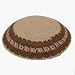 Beige Knit Kippah with Design - 029