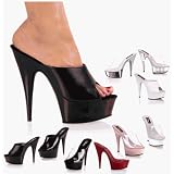 Delight-601, 5 3 4'' Stiletto Heel Platfrom Slide in Sizes 6-14 at Shoes by EHH
