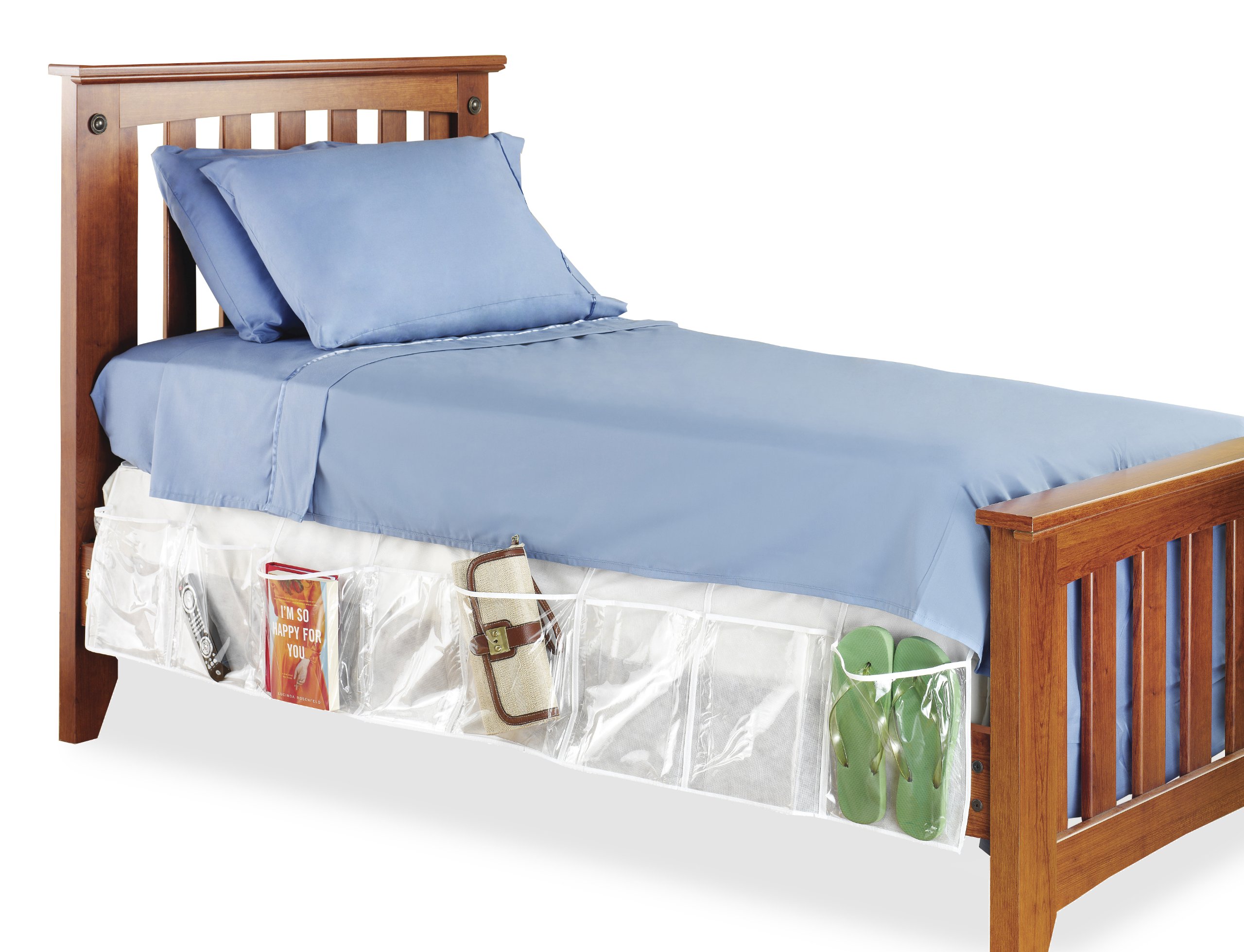 Bed Pocket Storage Skirt Organizer Adjustable Mattress Twin Full Queen King eBay