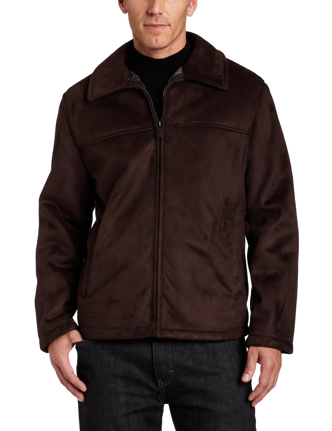 Dockers Mens Faux Shearling Open Bottom With Pile Lining Jacket, Dark Brown, XX-Large