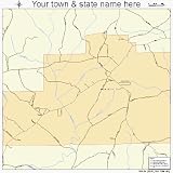 Huge Street & Road Map of New Site, Alabama AL - Printed poster size wall atlas of your home town