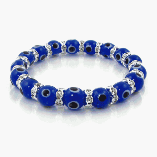 Zirconia Royal Blue Evil Eye Bracelet, Big Beads by Love & Lucky