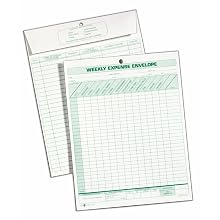 TOPS 1242 Weekly Expense Envelope, 8-1/2 X 11, 20 Envelopes Per Pack