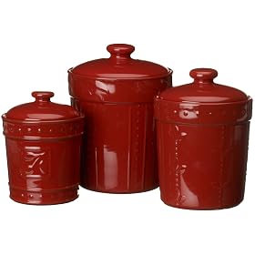 Signature Housewares Sorrento Set of 3 Canisters, Ruby by 