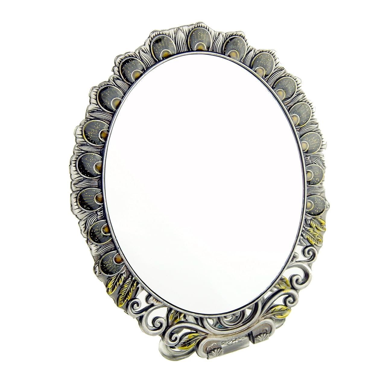 Ivenf Extra Large Size Vintage Oval MakeUp Hand/Table Mirror, Dress