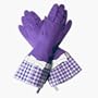 Gloveables Fashion Gloves in Lavender Gingham with White Bow