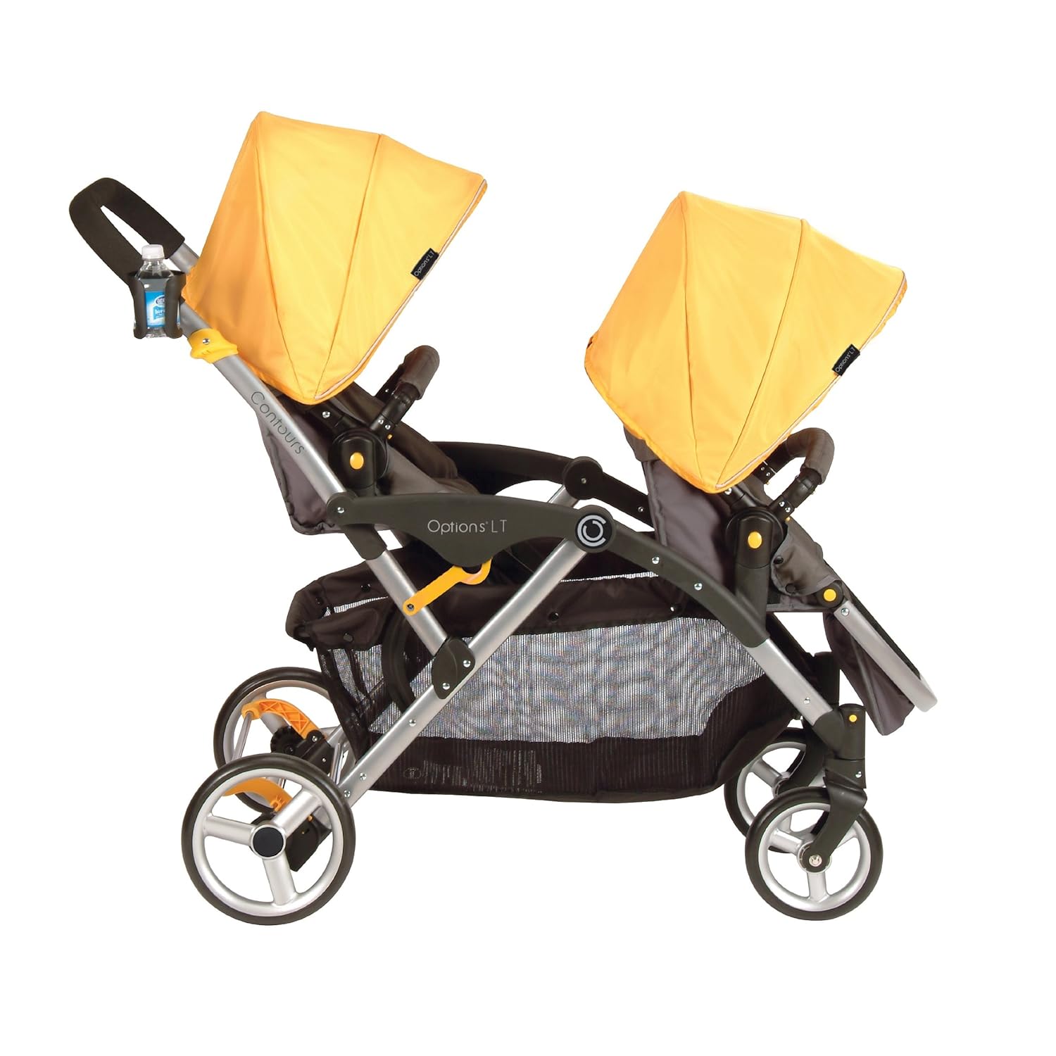 Kolcraft Contours Options Tandem LT baby Stroller Gold Grey BNIB Kolcraft Contours Options Tandem LT baby Stroller Gold Grey BNIB