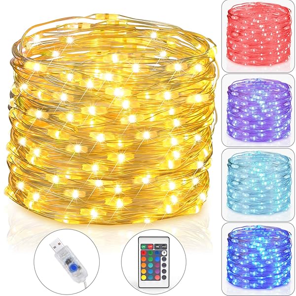 Asmader Led Fairy Lights Usb Plug In Multi Color Changing String