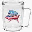 Motorhome w/USA Map 18 oz Insulated Coffee Mug, Clear