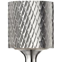 PFERD Cylindrical Carbide Bur, Uncoated (Bright) Finish, Double Cut, Plain End