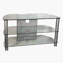 Strand Aspex Contour 3 - 900 Glass TV Stand for LCD / Plasma TVs up to 37" ( 42" with overhang) with 3 toughend glass shelves