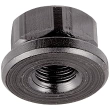 TE-CO Flanged Hex Nut, 12L14 Steel With Black Oxide Finish, UNC 3/8-16 Thread Size (Pack of 5)