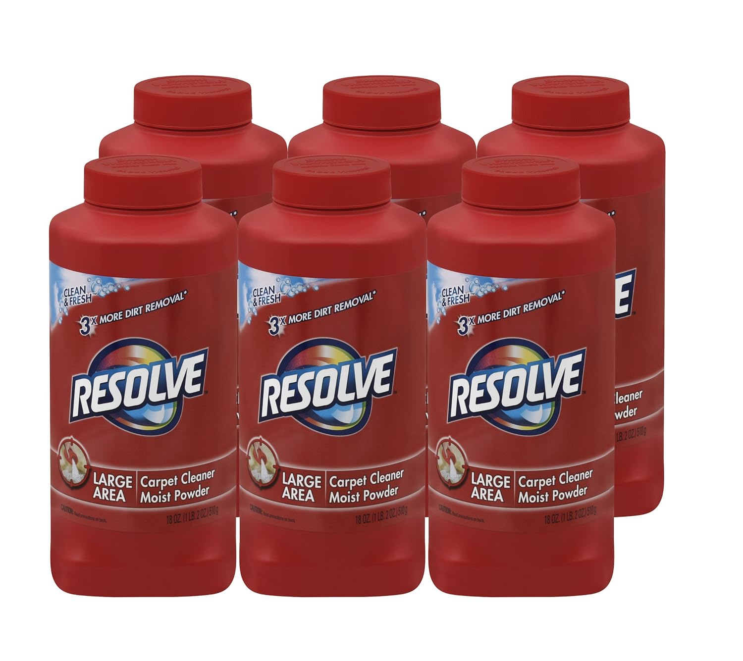 Resolve 81760 Large Area Carpet Cleaner Moist Deep Clean Powder, 18 oz
