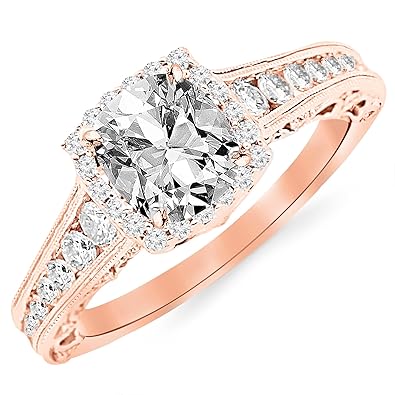 Rose gold engagement rings with center stone
