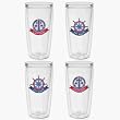 Captain & First Mate 16 oz Insulated Beverage Tumblers Set, Clear (Set of 4)
