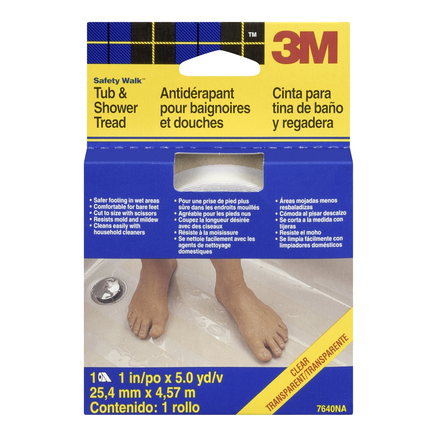 3M SafetyWalk Tub and Shower Tread, Clear, 1Inch by 180Inch , New