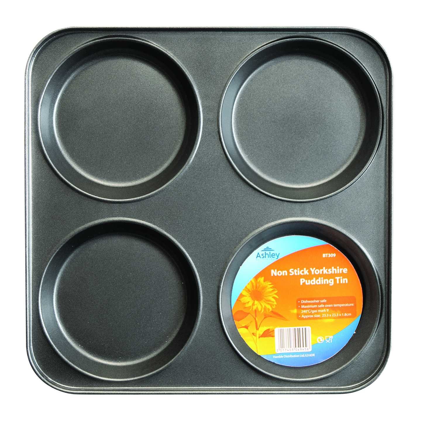 4 Cup Non Stick Bake Yorkshire Pudding Baking Tin Tray Oven Cooking Pan