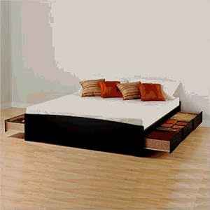 Monterey King Black 6-Drawer Platform Storage Bed - Prepac BBK-8400