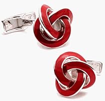 Hot Sale Red Enamel Knot Cufflinks