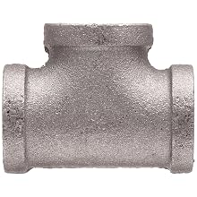 Anvil Malleable Iron Pipe Fitting, Class 150, Tee, NPT Female, Black Finish