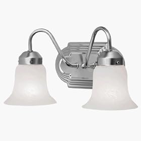 Home Basics - 2 Light Bathroom Lighting Vanity Fixture - Brushed Nickel - B2086 by Livex Lighting