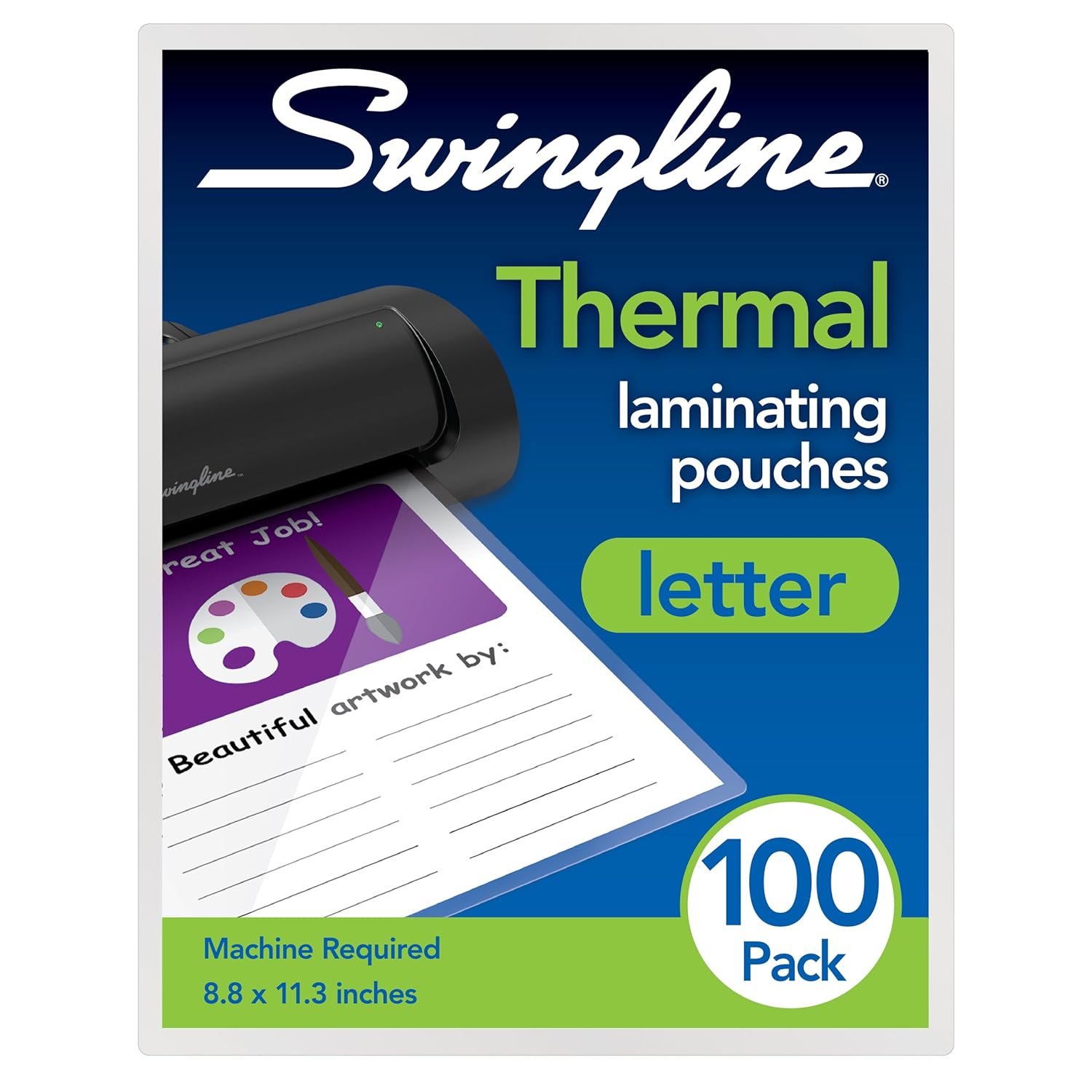 Swingline Thermal Laminating Pouch, Letter Size, Standard Thickness