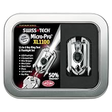 Swiss+Tech ST65510 Micro-Pro XL 1100 11-in-1 Key Ring Multi-Function Tool