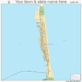 Huge Street & Road Map of South Padre Island, Texas TX - Printed poster size wall atlas of your home