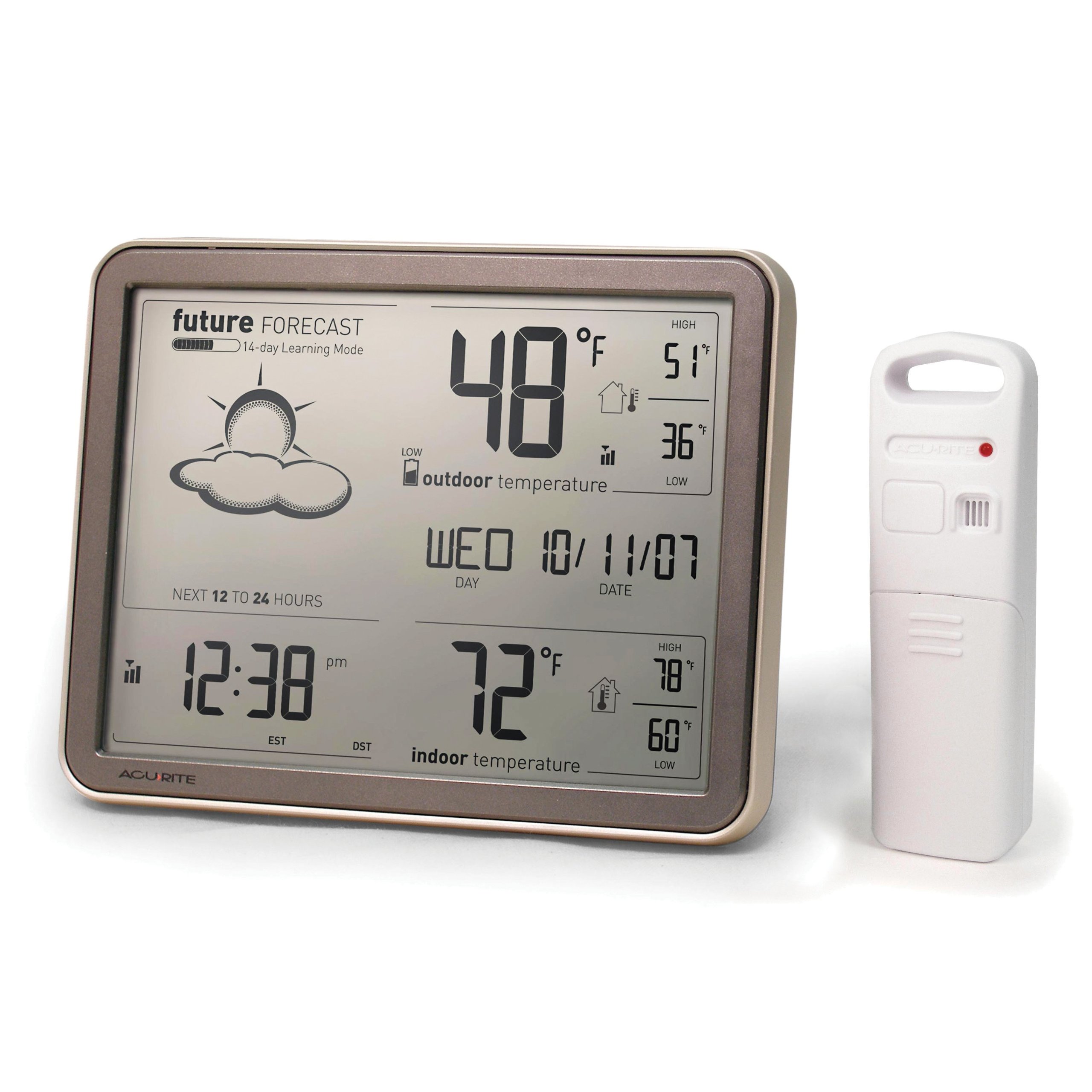 Acurite 75077 Weather Forecaster With Jumbo Display Remote Sensor And Atomic .. 11 818XOR3oLfL