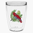 Tropical Parrots 16 oz Insulated Beverage Tumbler, Clear