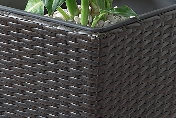 Gartenfreude Pflanzkübel Polyrattan inkl. Kunststoffeinsatz für innen