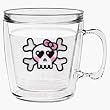 Girly Skull (Hearts) 12 oz Insulated Coffee Mug, Clear