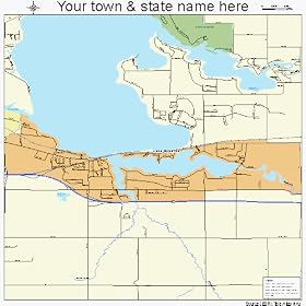 Huge Street & Road Map of Lake Wissota, Wisconsin WI - Printed poster size wall atlas of your home t