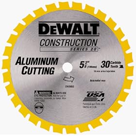 DeWalt DW9052 5-3 8-Inch 30 Tooth Aluminum and Non-Ferrous Metal Cutting Saw Blade with 5... by DeWalt