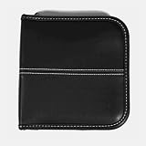 Black Leather Look and Feel CD 24 Case (Holds up to 24 CDs in a protective wallet)