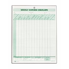 TOPS 1242 Weekly Expense Envelope, 8-1/2 X 11, 20 Envelopes Per Pack