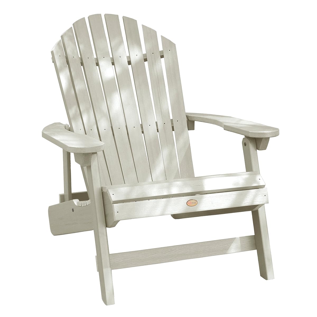 Highwood King Hamilton Folding and Reclining Adirondack Chair, Whitewash