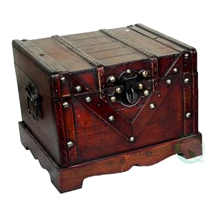 Small Wooden Treasure Box, Old Style Treasure Chest